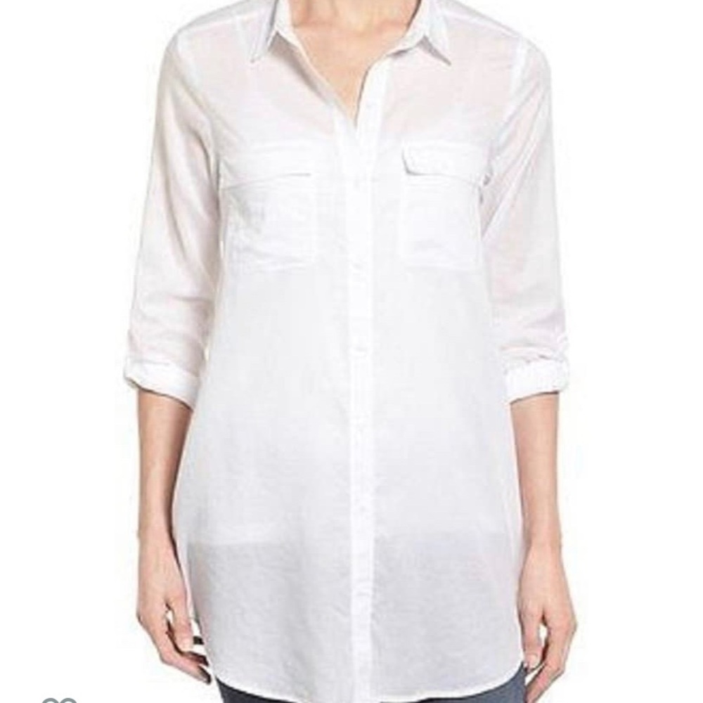 New $198 Eileen Fisher Cotton Classic Shirt Sz XS